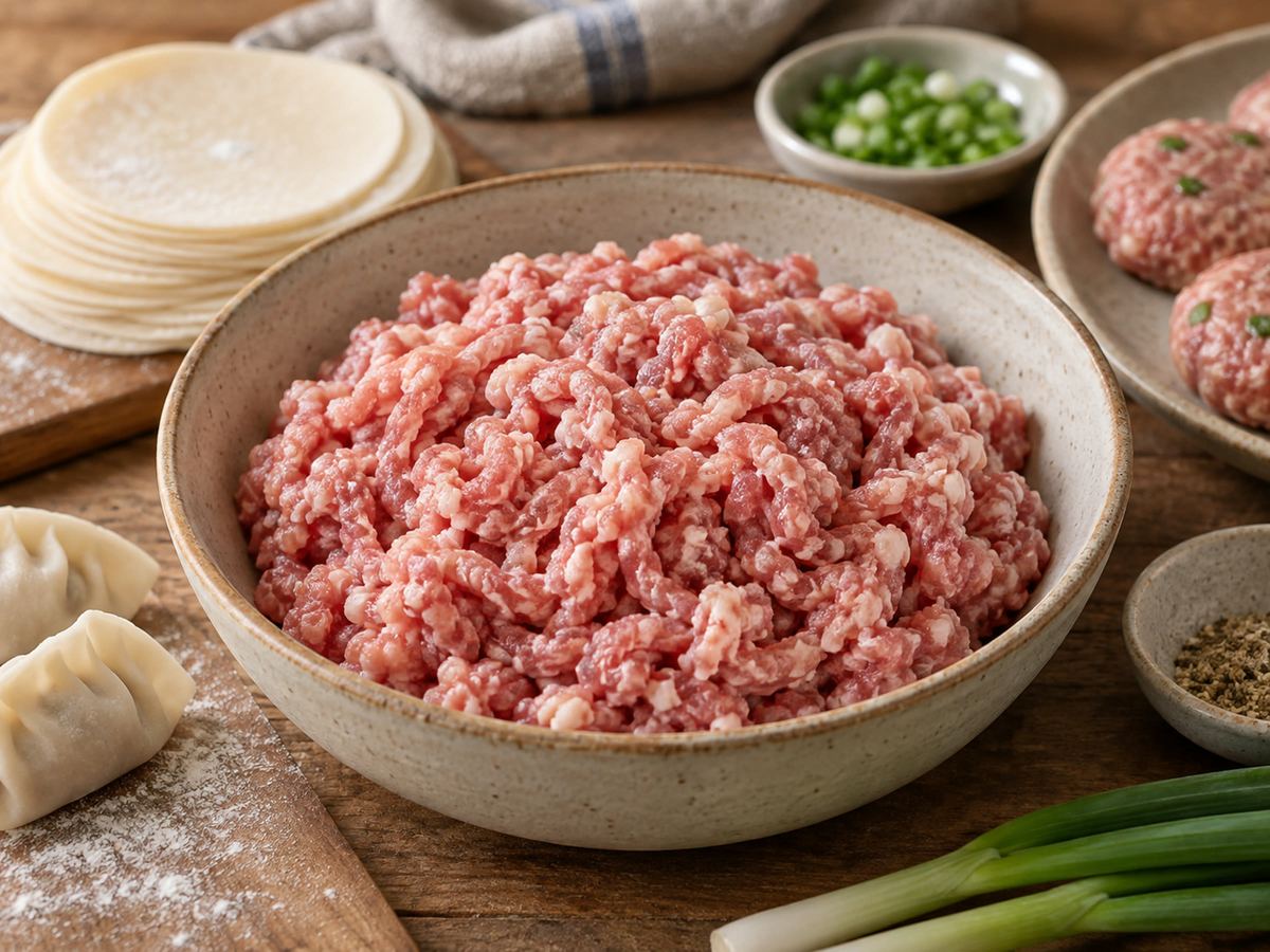 Shoulder mince blended to a fat ratio for processing